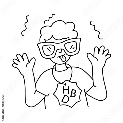 Fun glasses vector outline illustrations. EPS 10 file
