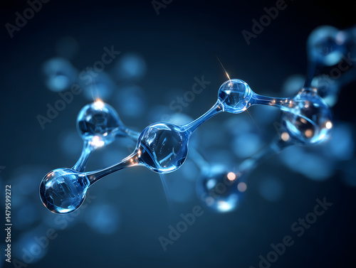 Molecular Structure: Interconnected Blue Spheres