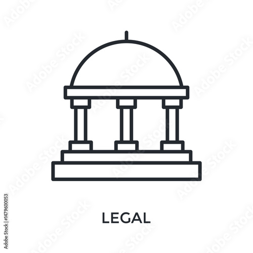 Legal Icon Outline Style. Vector Illustration For Graphic Design