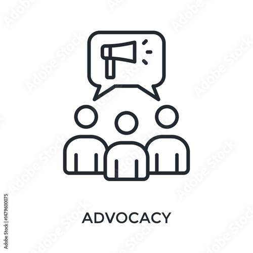 Advocacy Icon Outline Style. Vector Illustration For Graphic Design