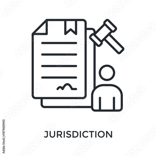 Jurisdiction Icon Outline Style. Vector Illustration For Graphic Design