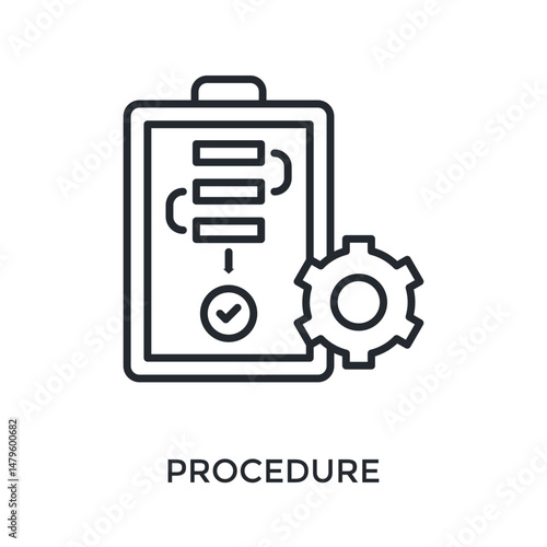 Procedure Icon Outline Style. Vector Illustration For Graphic Design