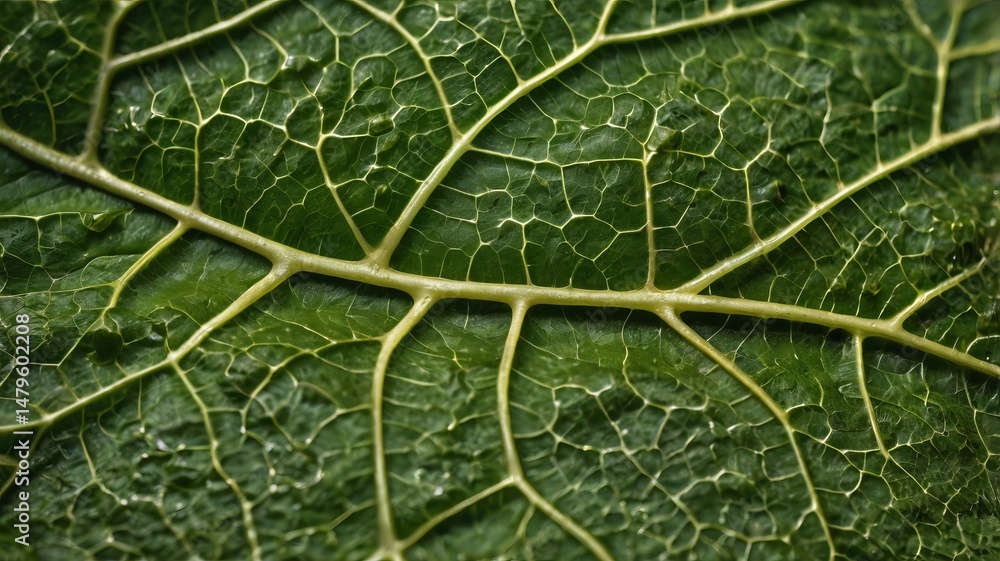 Extreme Close-Up of Green Leaf Texture with Visible Vein Structure 26 Extreme Close-Up of Green Leaf Texture with Visible Vein Structure 26