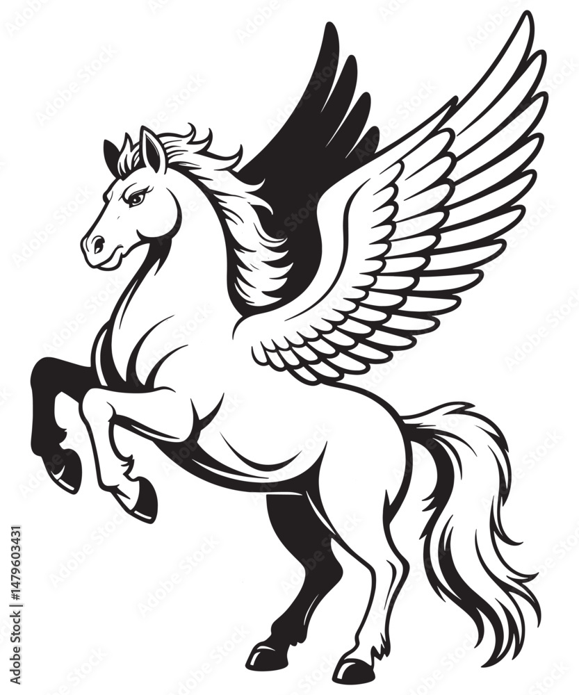 Fototapeta premium Pegasus silhouette vector for free download