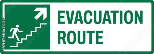 emergency and first aid safety signs v2 uppercase text_evacuation route_landscape size 1/2 a4,a3,a2,a1	 
