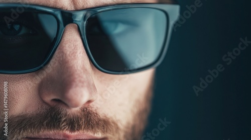 Man's face with sunglasses