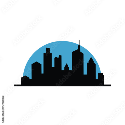 los angeles skyline with reflection