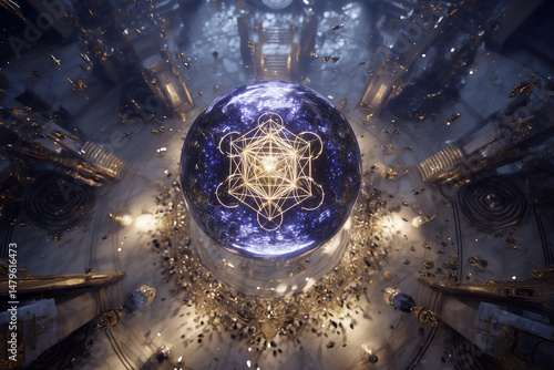 Radiant Metatron's Cube with Luminous Energy and Sacred Geometry