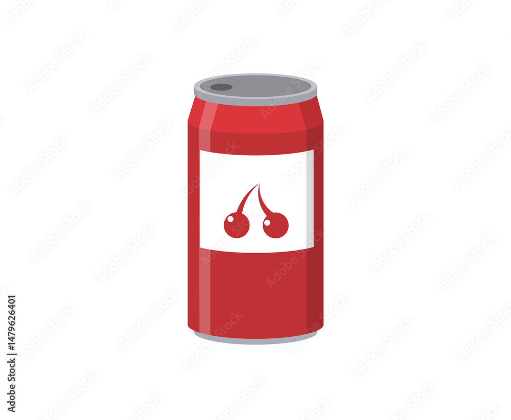 Obraz premium Illustration of soda pop can in metallic style for refreshing cold drink product graphic commercial label empty aluminium container retail buy thirst quench design supermarket