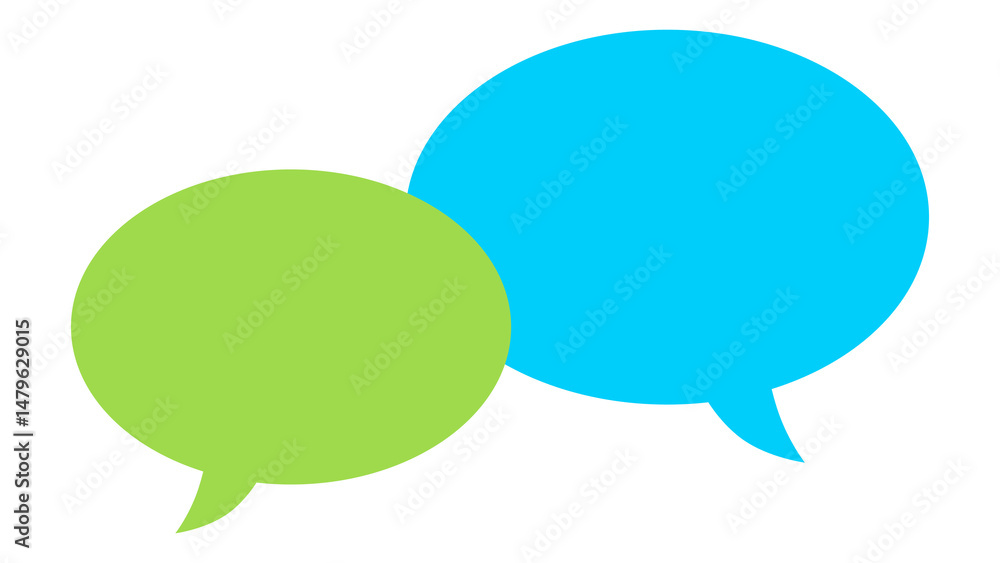 Vivid green and blue speech bubbles perfect for communication design projects lively and engaging Vivid green and blue speech bubbles perfect for communication design projects lively and engaging