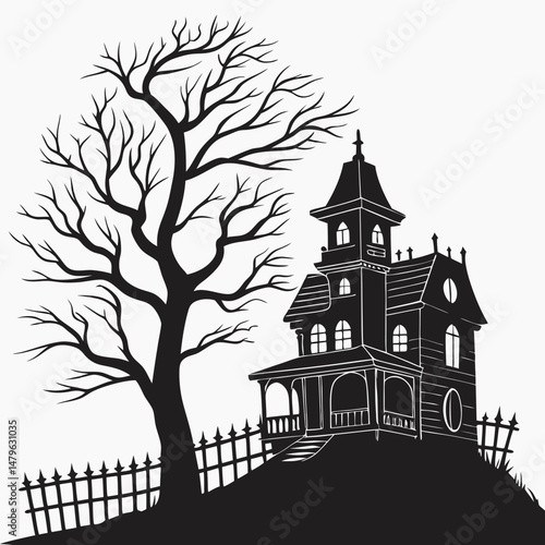 vector illustration of a hunting house