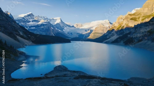 Wallpaper Mural Serene Mountain Lake at Sunrise, Rocky Mountains Torontodigital.ca