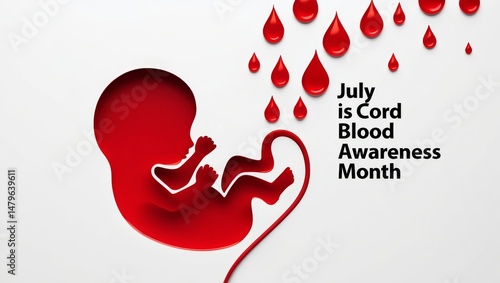 Cord Blood Awareness Month Poster – Medical Concept for July