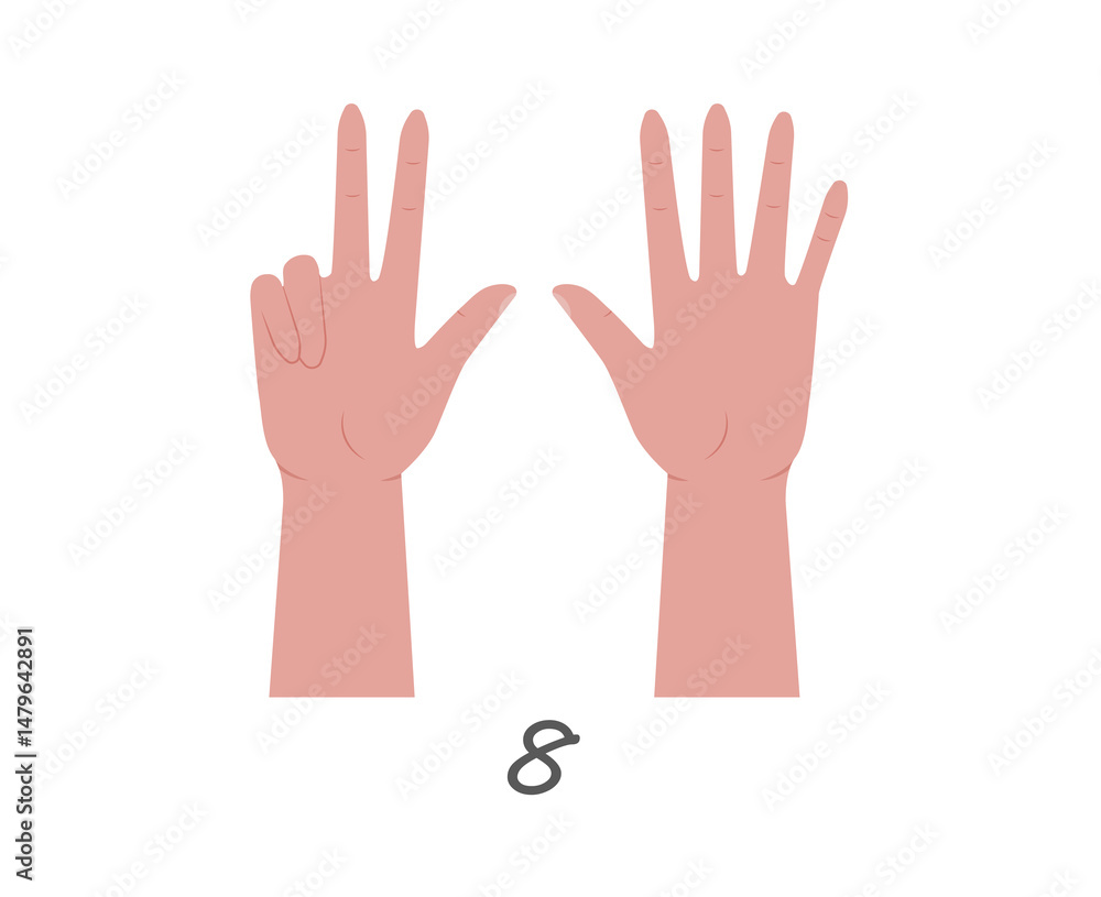 Obraz premium Female hand icon collection in flat vector style with signal gestures abstract design symbol thumb up pointer love hold concept black silhouette element background white touch