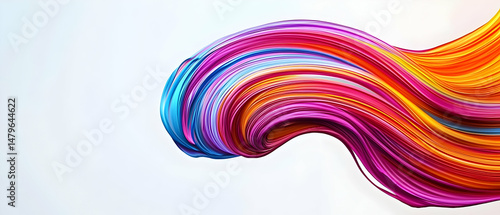 Abstract Colorful Swirling Paint Strokes Design
