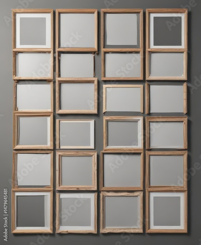 Photo collage frame mockup; grid of various shaped frames,  effect,  frames,  illustration