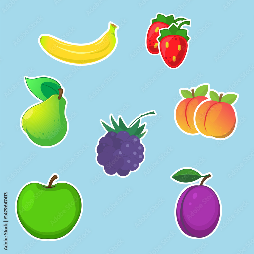 set of fruits set of fruits