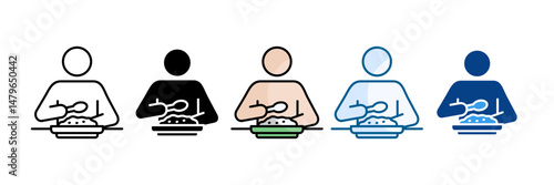 Lunch Icon Set Multiple Style Collection