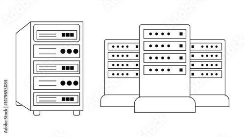 server icon, server room silhouette design. vector illustration