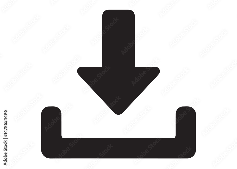 Download icon vector logo silhouette, download icon logo silhouette, download tray with arrow icon, vector download black color vector silhouette illustration isolated on white background Download icon vector logo silhouette, download icon logo silhouette, download tray with arrow icon, vector download black color vector silhouette illustration isolated on white background