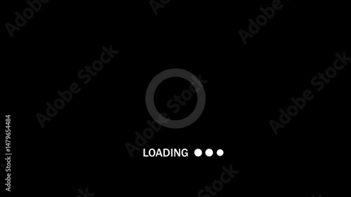 Circle loading bar for transferring on black background. 4k animation