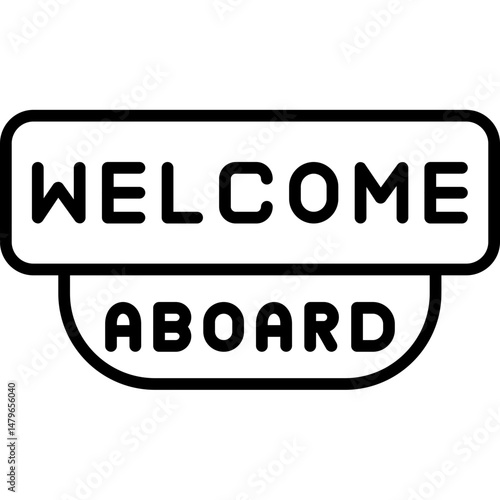 Welcome Aboard Icon Onboarding Greeting Symbol