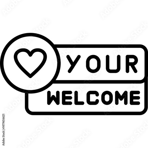 Your Welcome Icon Polite Response Symbol