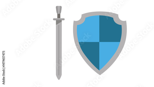 Epic sword and shield design perfect for gaming or fantasy projects bold and elegant