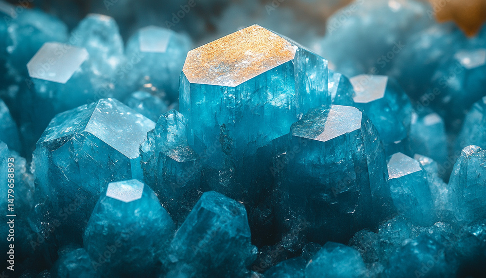 Close-Up of a Teal Gemstone – Microphotography with Precious Detail Close-Up of a Teal Gemstone – Microphotography with Precious Detail