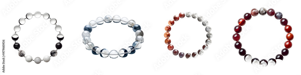 Obraz premium Stylish, handcrafted beaded bracelets in various colors and designs, showcasing elegance and uniqueness, perfect for fashion accessories and personal style enhancement