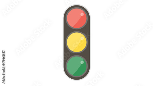 Traffic Light Icon Bright Bold Design Go Stop Caution Safe Drive