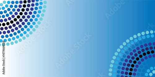 Vector abstract blue gradient background. Pattern of dots, particles, molecules, fragments. Poster for banner, cover, and presentation