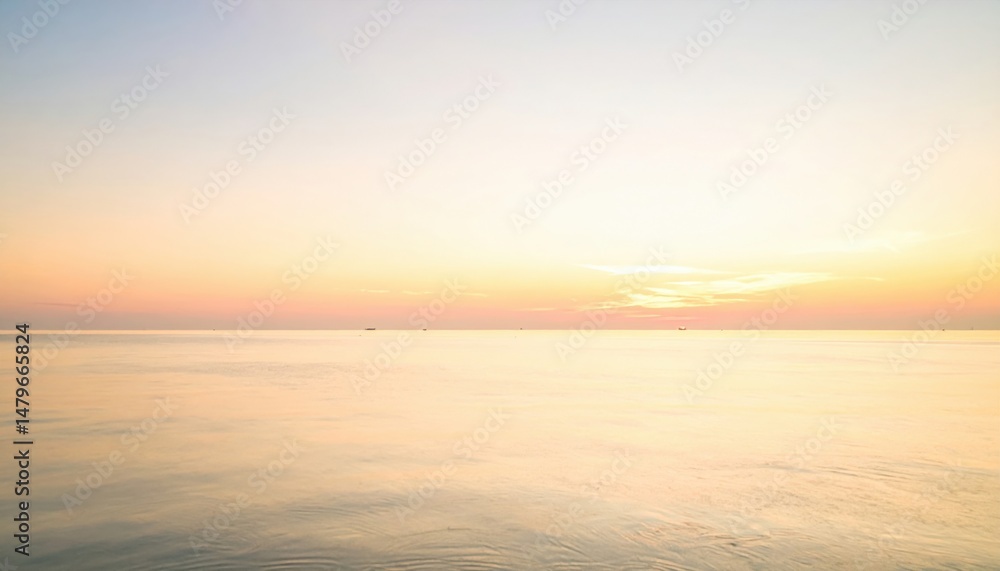 Obraz premium Sunrise reflections over calm ocean waters tranquil beach nature photography serene environment wide angle view