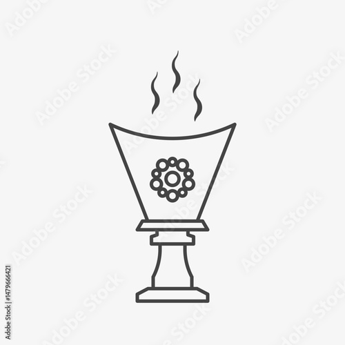 Mabhara Bahur line icon. Arabian Perfume, aromatherapy. Vector