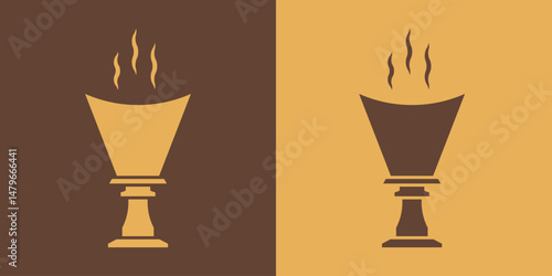 Arabian bakhoor icon set. Agarwood oud burner, aromatherapy. Vector illustration