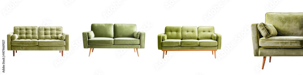 Stylish green velvet sofas showcasing a range of exquisite designs, perfect for modern and vintage interiors, emphasizing comfort and elegance in various settings. Stylish green velvet sofas showcasing a range of exquisite designs, perfect for modern and vintage interiors, emphasizing comfort and elegance in various settings.
