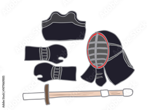 A set of weapons necessary for kendo