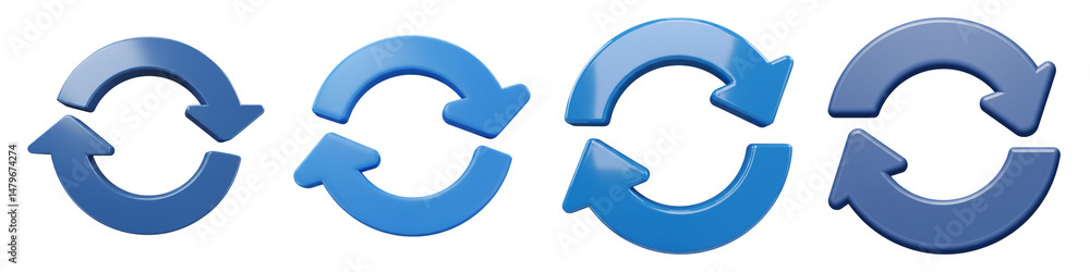 Refresh Arrow Icons – 3D Reload Symbol PNG Set Refresh Arrow Icons – 3D Reload Symbol PNG Set