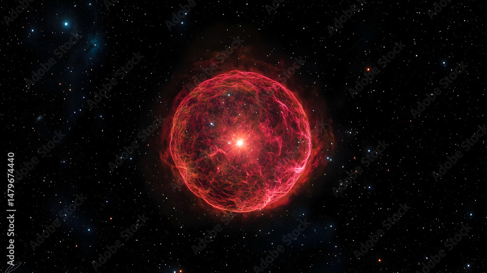 Obraz premium Red Glowing Sphere In Space