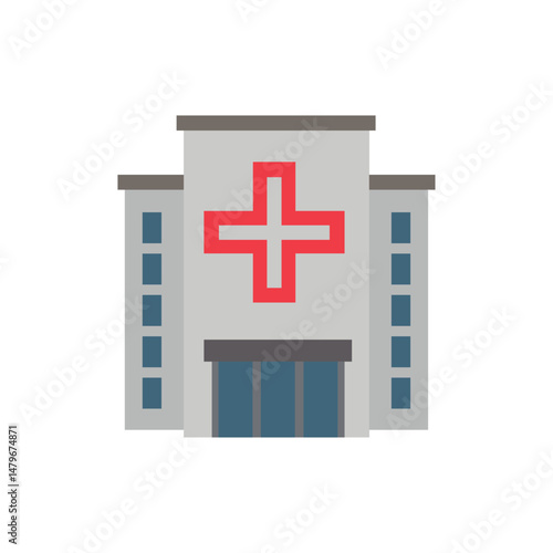 hospital building healthcare doctor office  vector symbol sign icon illustration vector cross clinic