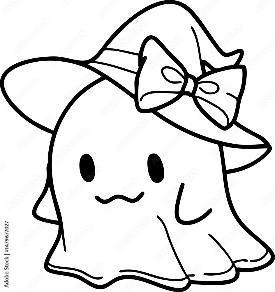 Fototapeta premium Cartoon Elements Ghost Cloak Autumn Halloween Illustration Cute Image Hand-painted
