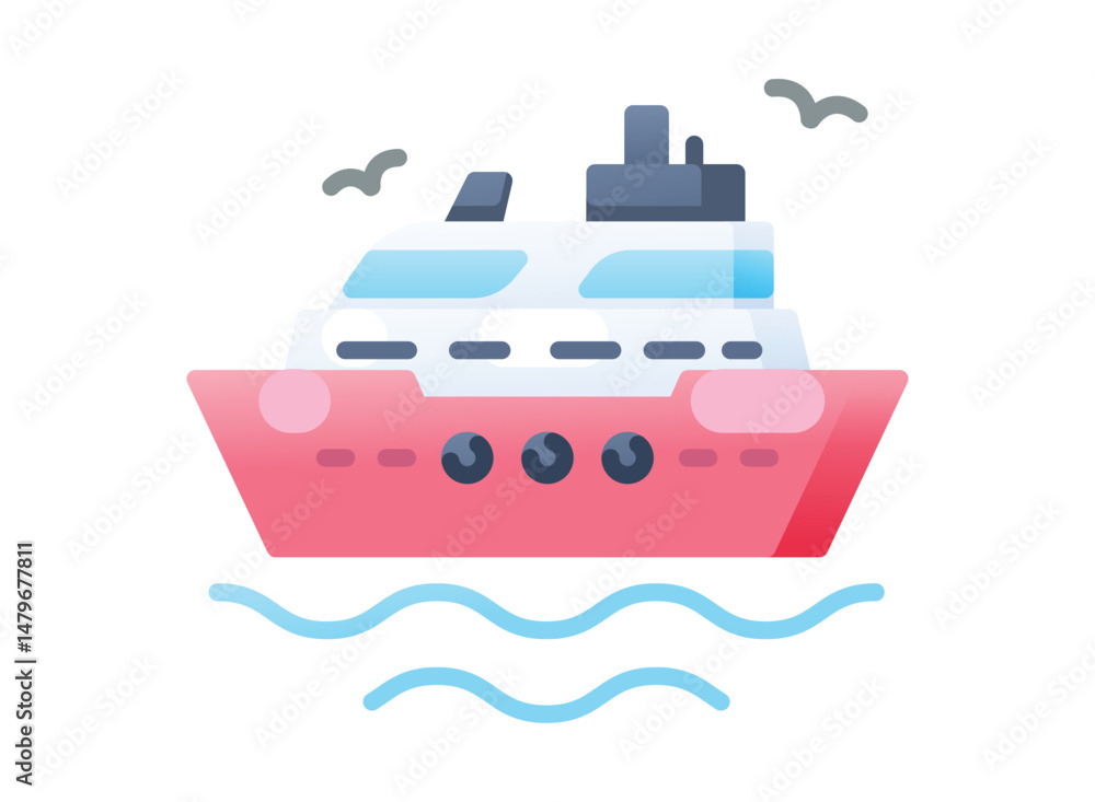 set of icon an Travel Gradient Cruise Ships set of icon an Travel Gradient Cruise Ships