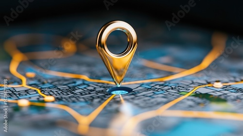 Wallpaper Mural Digital navigation concept highlighting online location on a dynamic map design for marketing and travel planning Torontodigital.ca