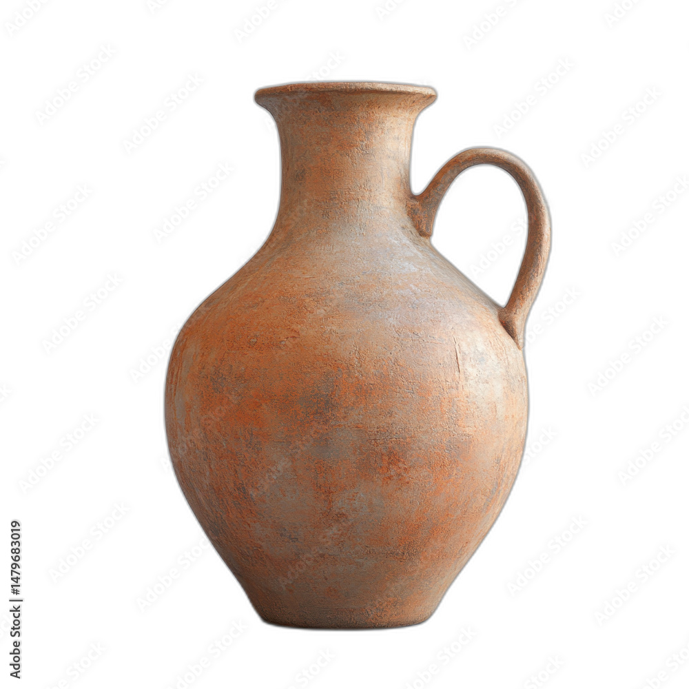 Large brown vase with intricate patterns and glossy finish isolated on transparent background. Large brown vase with intricate patterns and glossy finish isolated on transparent background.