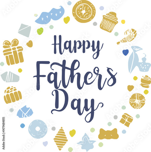Hand-lettered “Happy Father’s Day” with stylish decorations and calligraphy. Perfect for greeting cards, posters, social media, and celebration designs honoring dads.