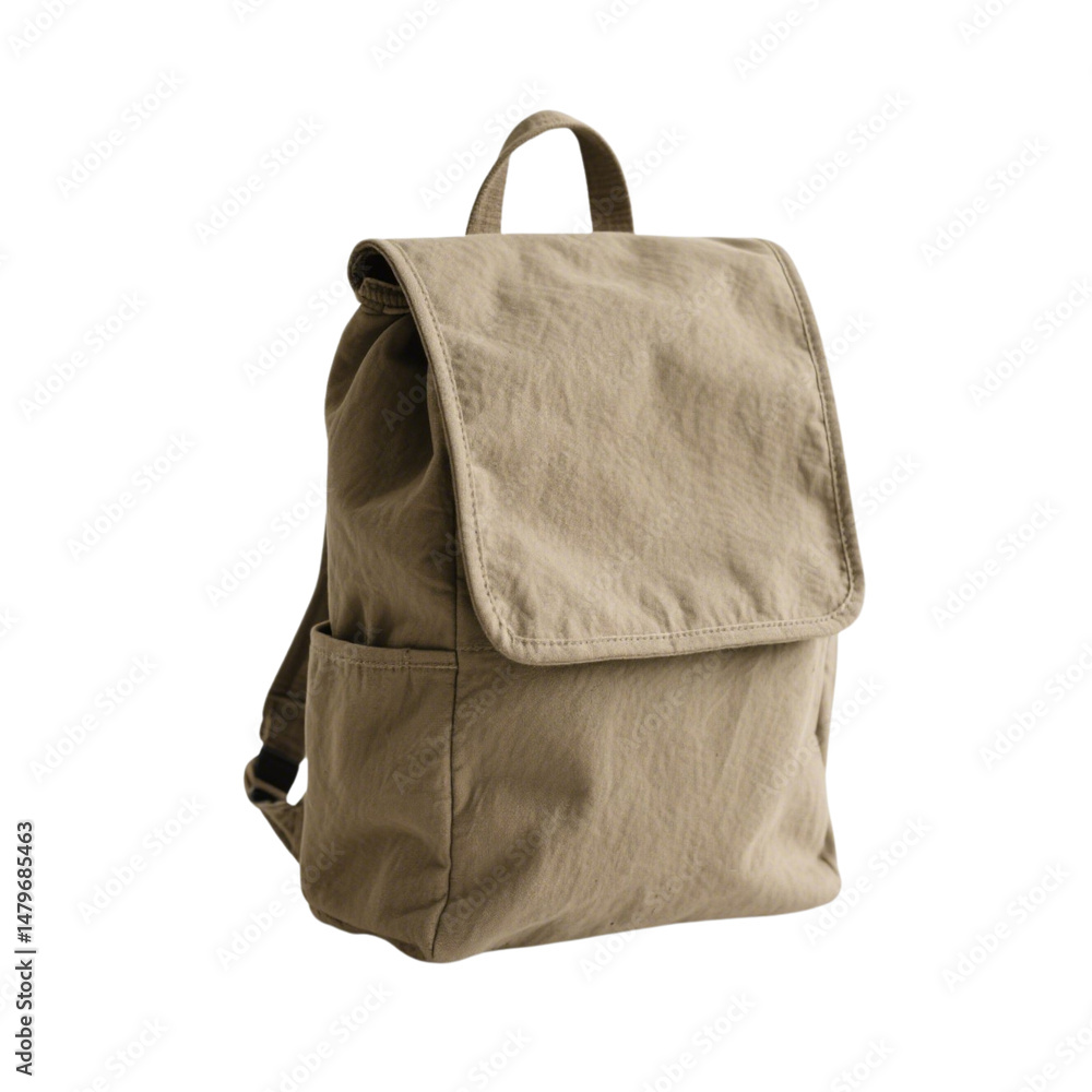 Naklejka premium Jute Minimalist Backpack Made from Recycled Materials – Transparent PNG