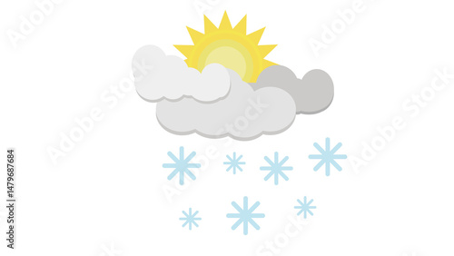 Sunny winter day snowy weather beautiful graphic design element perfect for your projects