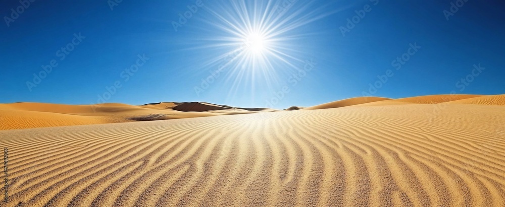 Naklejka premium Vast desert landscape under a brilliant sun