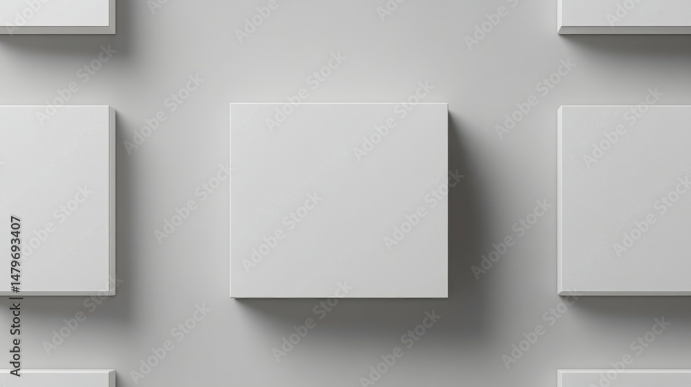 Fototapeta premium The template for your design could be the mockup of a blank white box set against a grey background.
