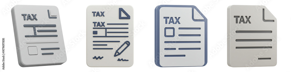 3D Icon of Tax Form Document, Rendered with Studio Lighting on Plain White Background
3D Icon of Tax Form Document, Rendered with Studio Lighting on Plain White Background